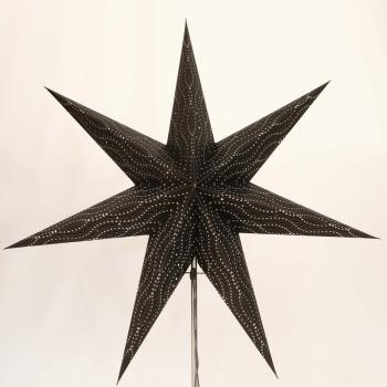 Rojana Silber - Faltbarer Leuchtstern, Weihnachtsstern aus Papier mit 7 Zacken, 60 cm
